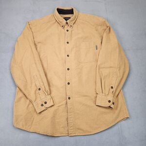 Woolrich Buckskin Heather Chamois Button Down Shirt Men's XL Brown Long Sleeve